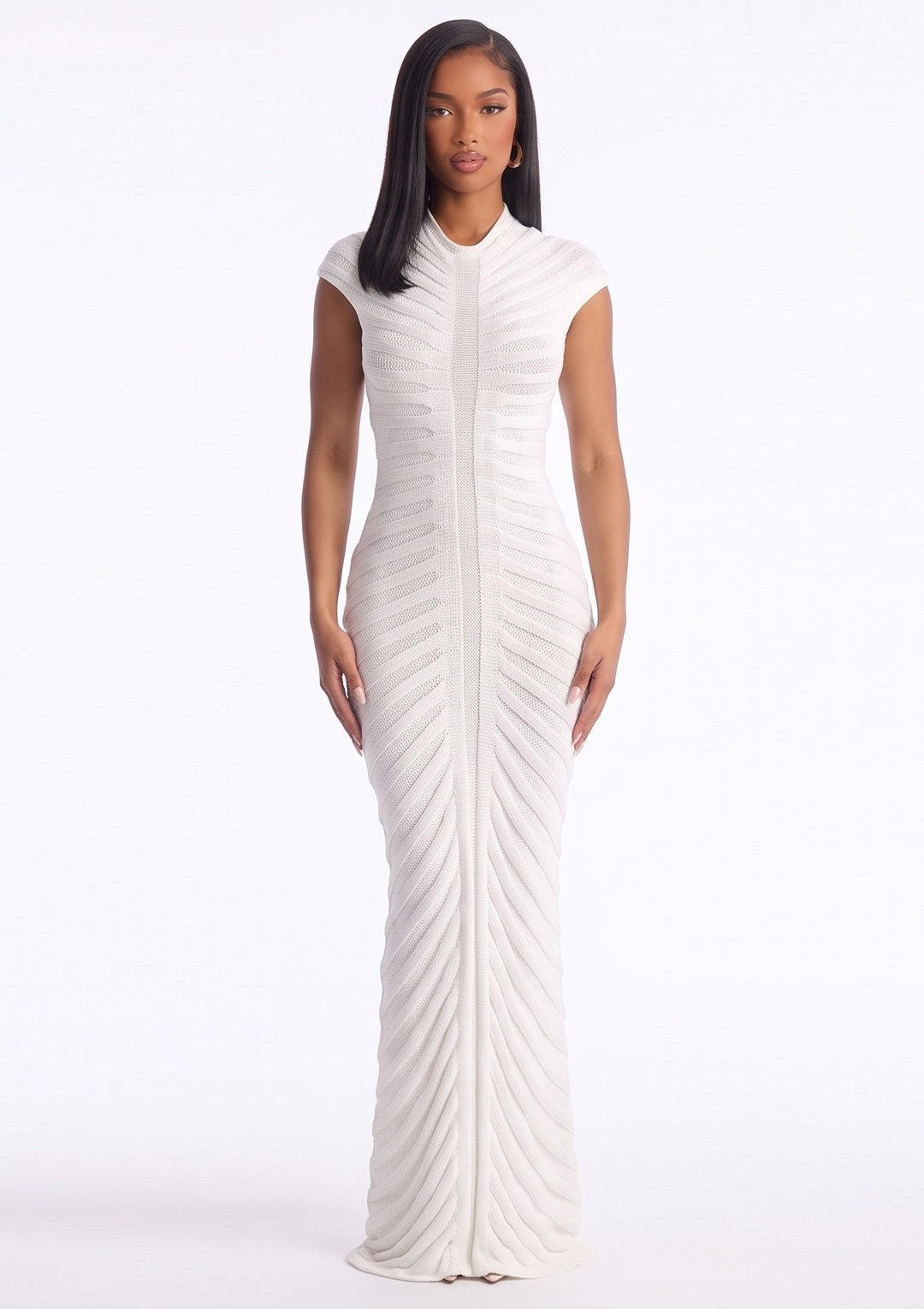 Amara Ruched Mesh Maxi Dress