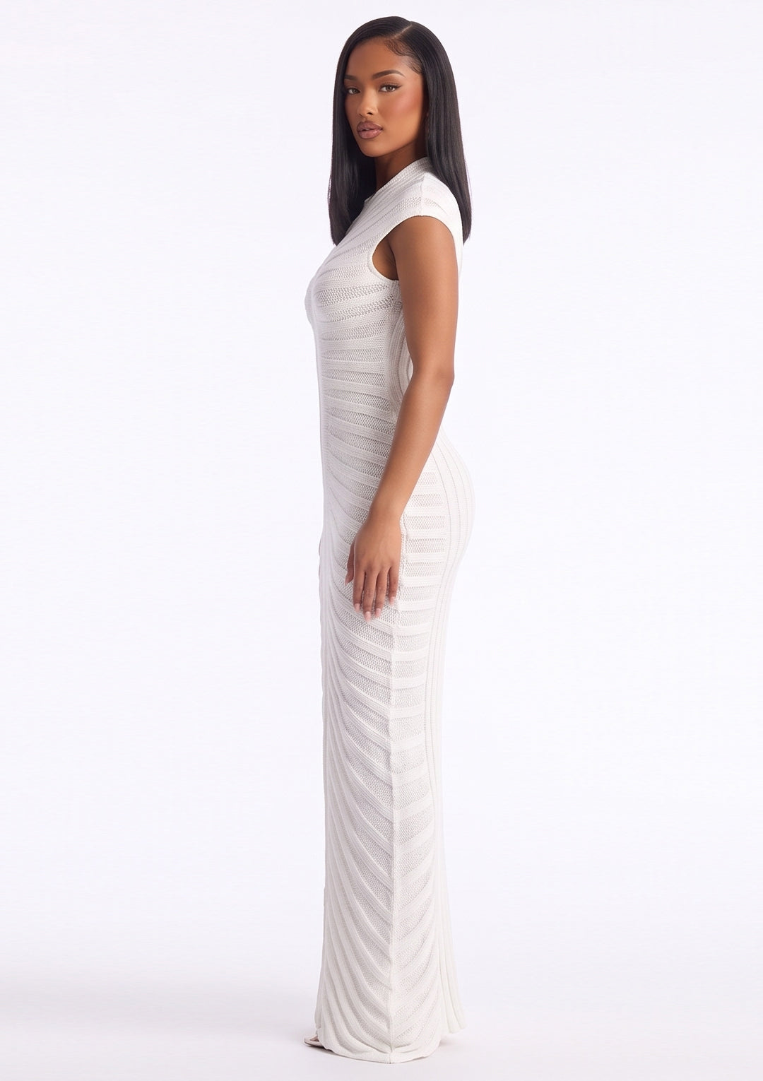 Amara Ruched Mesh Maxi Dress